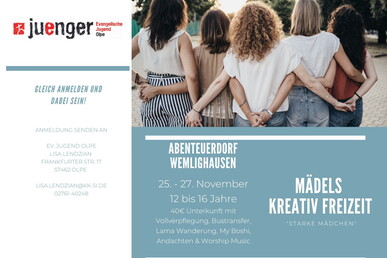 Mädels Kreativ-Freizeit 25.-27.11.2022
